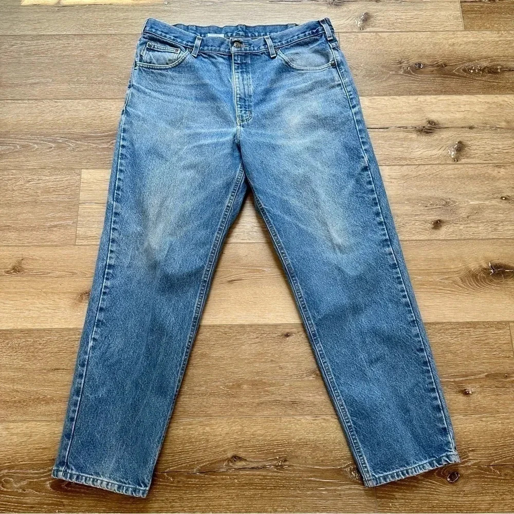 Carhartt Relaxed Fit 100% Cotton Light Wash Men's Jeans Size 38x30 GUC - Picture 2 of 8